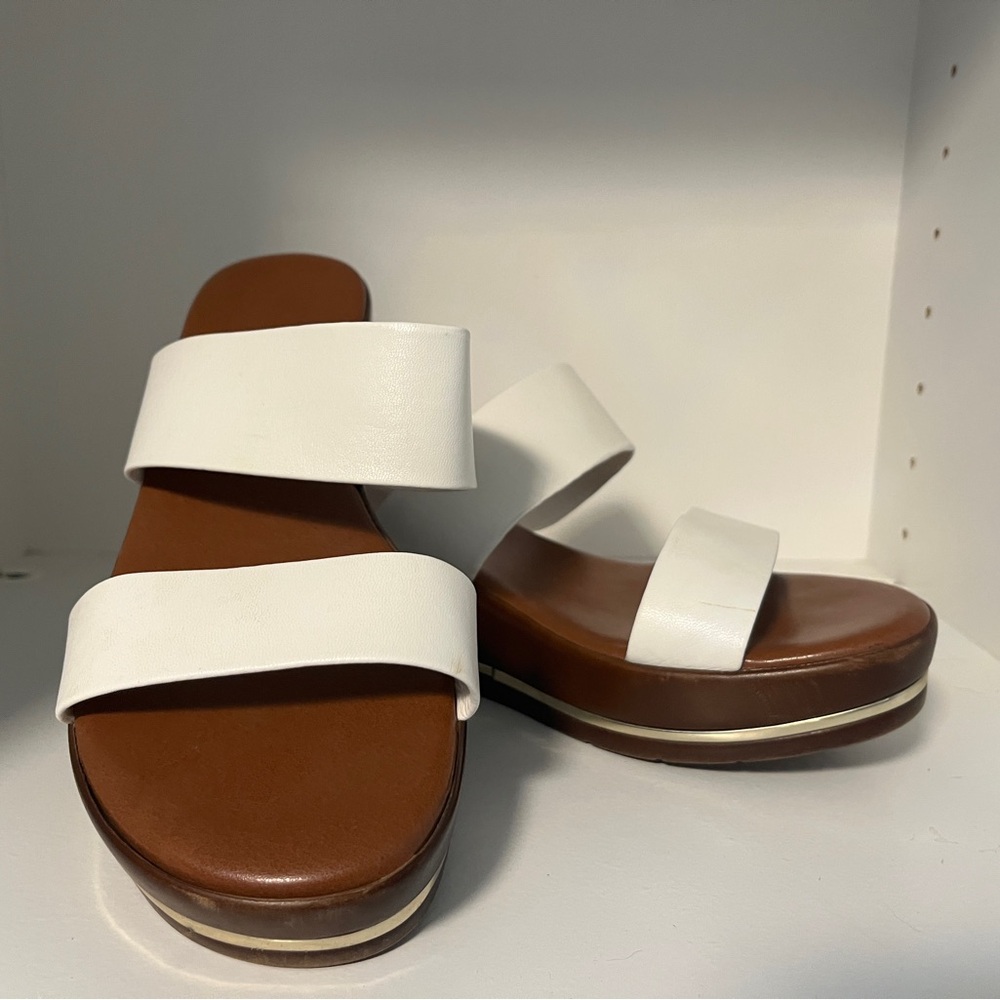Italian White Slide Sandals